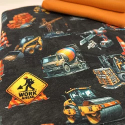 Hoodie-Set „Baustelle“ – Sweat mit Orange | Nähset bis Gr. 122