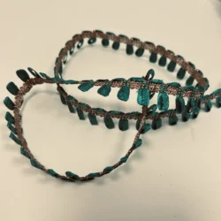 Dekorborte 15 mm – Türkis mit kupferfarbenen Akzenten