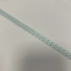 Organzaband 10 mm – Mint mit Punkten (bedruckt)