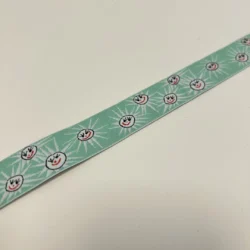 Jacquardborte 23 mm – Mint mit Sonnenmotiv