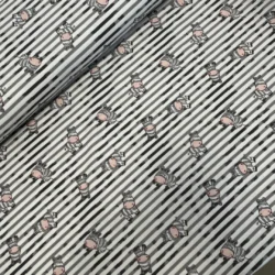 Baumwolljersey „Kleine Zebras – Grau/Weiß“