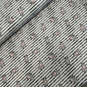 Baumwolljersey „Kleine Zebras – Grau/Weiß“