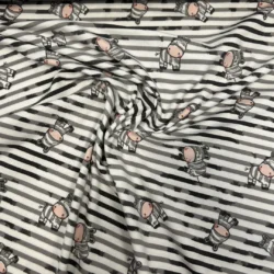 Baumwolljersey „Kleine Zebras – Grau/Weiß“