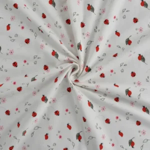 Baumwolljersey „Marienkäfer“ – Rot/Weiß