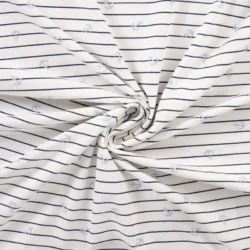 Baumwolljersey „Anker & Streifen“ – Marine/Weiß