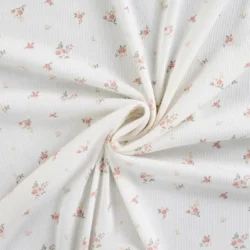 Rippenjersey „Floral Cream“ – zarter Blumenprint, weich & elastisch