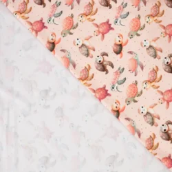Baumwolljersey „Meeresfreunde – Schildkröten“ – Rosé