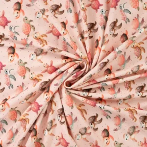 Baumwolljersey „Meeresfreunde – Schildkröten“ – Rosé