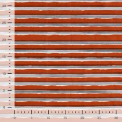 Baumwoll-Voile „Terracotta Stripes“ – leichter Sommerstoff, 100 % Baumwolle