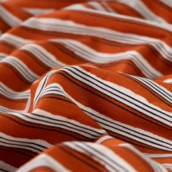 Baumwoll-Voile „Terracotta Stripes“ – leichter Sommerstoff, 100 % Baumwolle