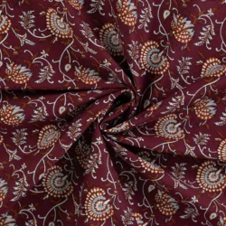 Baumwoll-Voile „Bordeaux Floral“