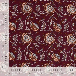 Baumwoll-Voile „Bordeaux Floral“