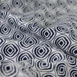 Baumwoll-Voile „Navy Geo“ – leichter Sommerstoff, 100 % Baumwolle