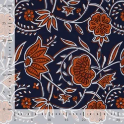 Baumwoll-Voile „Navy Floral“