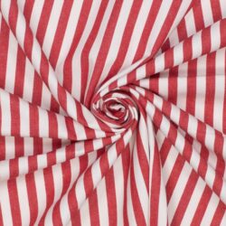 Baumwoll-Denim Streifen „Tomatenrot“ – 1 cm Streifen
