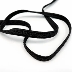 Zierband Ornament Schwarz 10 mm – dekoratives Nähband aus Polyester