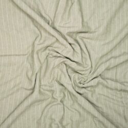 Pinstripe Sage – Viskose-Leinen Streifenstoff