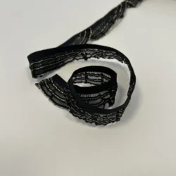 Elastische Spitze „Midnight Lace“ 20 mm – Zierspitze Schwarz