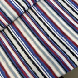 Viskose Nylon Air Flow „Stripes Navy“ – leichter Sommerstoff mit Streifen