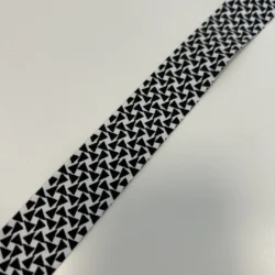 Schrägband 30 mm „Triangle“ – Black & White, Baumwoll-Schrägband, Meterware