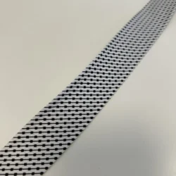 Schrägband 30 mm „Grid Dots“ – Black & White, Baumwoll-Schrägband, Meterware