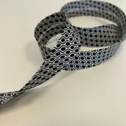 Schrägband 30 mm „Circles“ – Black & White, Baumwoll-Schrägband, Meterware
