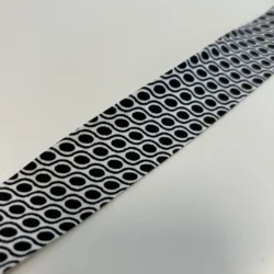 Alternative view of Schrägband 30 mm „Circles“ – Black & White, Baumwoll-Schrägband, Meterware