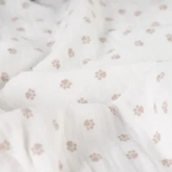 Baumwoll-Musselin „Pfötchen“ – weicher Musselin mit Tierpfoten, 100 % Baumwolle