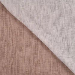 Doubleface Musselin Ecru / Beige – weicher Baumwoll-Musselin, doppelseitig