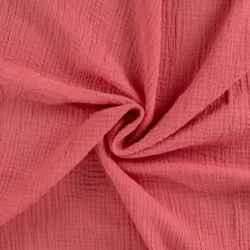 Doubleface Musselin Pink / Rot – weicher Baumwoll-Musselin, doppelseitig