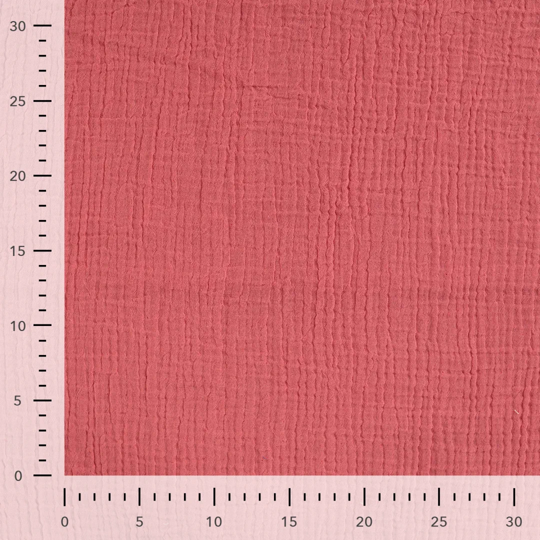Doubleface Musselin Pink / Rot – weicher Baumwoll-Musselin, doppelseitig