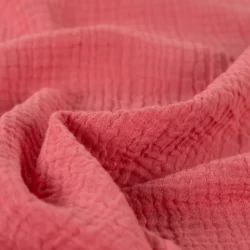 Doubleface Musselin Pink / Rot – weicher Baumwoll-Musselin, doppelseitig