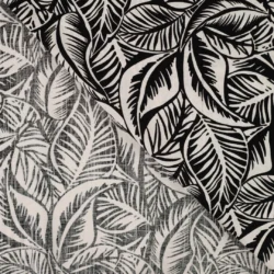 Rayon Spandex „Graphic Leaves“ – elastischer Viskose-Stoff mit Blätterprint