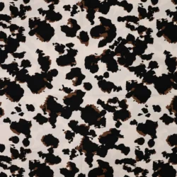 Viskose-Popeline „Wild Spots“ – Leo Look auf Creme, 100 % Viskose