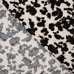 Viskose-Popeline „Wild Spots“ – Leo Look auf Creme, 100 % Viskose